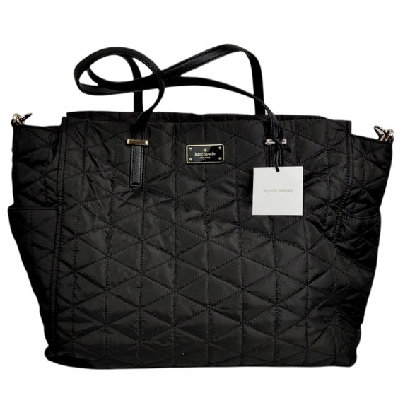 Kate Spade Black Quilted Kaylie Baby Bag Large Diaper Carrier NWT - Picture 9 of 9